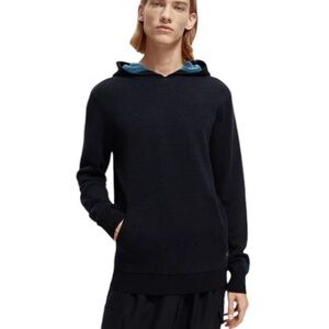 Scotch and Soda Amsterdam Wool Blend Hoodie navy size S